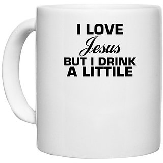                       UDNAG White Ceramic Coffee / Tea Mug 'I love' Perfect for Gifting [330ml]                                              