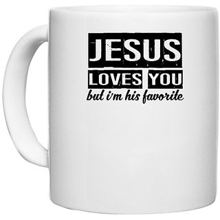                       UDNAG White Ceramic Coffee / Tea Mug 'loves you' Perfect for Gifting [330ml]                                              