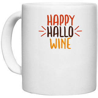                       UDNAG White Ceramic Coffee / Tea Mug 'Halloween | happy hallo ween' Perfect for Gifting [330ml]                                              