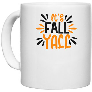                       UDNAG White Ceramic Coffee / Tea Mug 'Halloween | its fall' Perfect for Gifting [330ml]                                              