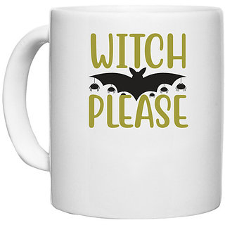                       UDNAG White Ceramic Coffee / Tea Mug 'Halloween | Witch Please copy' Perfect for Gifting [330ml]                                              