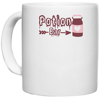                       UDNAG White Ceramic Coffee / Tea Mug 'Halloween | Potion Bar copy' Perfect for Gifting [330ml]                                              