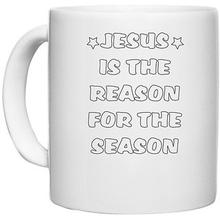                       UDNAG White Ceramic Coffee / Tea Mug 'is the reason' Perfect for Gifting [330ml]                                              
