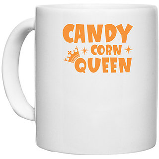                       UDNAG White Ceramic Coffee / Tea Mug 'Halloween | candy cron queen' Perfect for Gifting [330ml]                                              