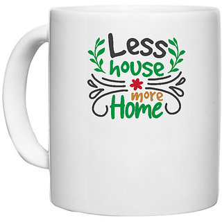                       UDNAG White Ceramic Coffee / Tea Mug 'Christmas | less house more home' Perfect for Gifting [330ml]                                              