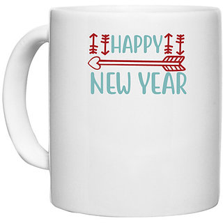                       UDNAG White Ceramic Coffee / Tea Mug 'Christmas | Happy new yearr' Perfect for Gifting [330ml]                                              
