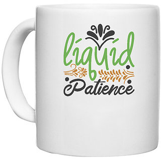                      UDNAG White Ceramic Coffee / Tea Mug 'Christmas | liquid patience' Perfect for Gifting [330ml]                                              