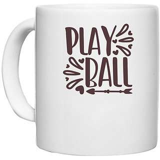                       UDNAG White Ceramic Coffee / Tea Mug 'Ball | Playball3' Perfect for Gifting [330ml]                                              