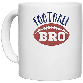                       UDNAG White Ceramic Coffee / Tea Mug 'Football | Football bro' Perfect for Gifting [330ml]                                              