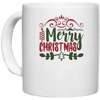                       UDNAG White Ceramic Coffee / Tea Mug 'Christmas | merry crishtmas' Perfect for Gifting [330ml]                                              