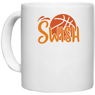                       UDNAG White Ceramic Coffee / Tea Mug 'Football | swish' Perfect for Gifting [330ml]                                              