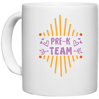                       UDNAG White Ceramic Coffee / Tea Mug 'Student teacher | Pre-k team' Perfect for Gifting [330ml]                                              