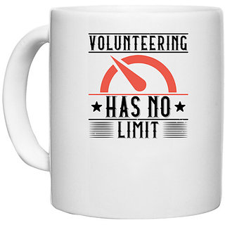                       UDNAG White Ceramic Coffee / Tea Mug 'Volunteers | Volunteering Has No Limit' Perfect for Gifting [330ml]                                              