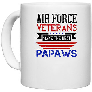                       UDNAG White Ceramic Coffee / Tea Mug 'Airforce | Air Force Veterans make the best PAPAWS' Perfect for Gifting [330ml]                                              