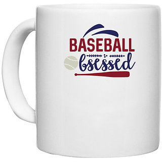                       UDNAG White Ceramic Coffee / Tea Mug 'Baseball | Baseball obsessed' Perfect for Gifting [330ml]                                              