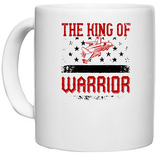                       UDNAG White Ceramic Coffee / Tea Mug 'Airforce | The king of warrior' Perfect for Gifting [330ml]                                              