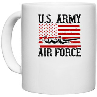                       UDNAG White Ceramic Coffee / Tea Mug 'Airforce | UA army air force' Perfect for Gifting [330ml]                                              