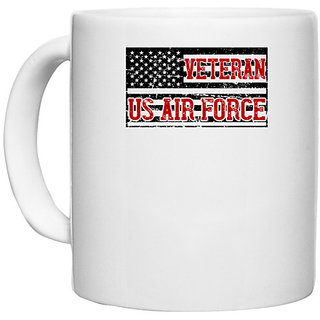                       UDNAG White Ceramic Coffee / Tea Mug 'Airforce | veteran us air force' Perfect for Gifting [330ml]                                              