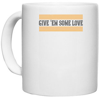                       UDNAG White Ceramic Coffee / Tea Mug 'Badminton | Give em some love' Perfect for Gifting [330ml]                                              