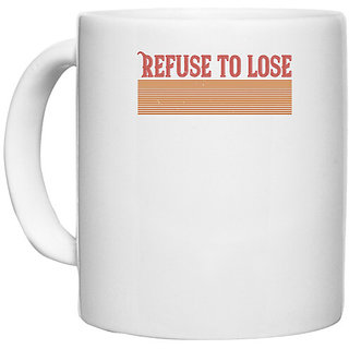                       UDNAG White Ceramic Coffee / Tea Mug 'Badminton | Refuse to lose' Perfect for Gifting [330ml]                                              