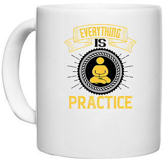                       UDNAG White Ceramic Coffee / Tea Mug 'Team Coach | Everything is practice' Perfect for Gifting [330ml]                                              