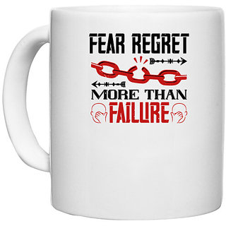                       UDNAG White Ceramic Coffee / Tea Mug 'Team Coach | Fear regret more than failure' Perfect for Gifting [330ml]                                              