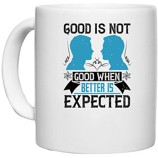                       UDNAG White Ceramic Coffee / Tea Mug 'Team Coach | Good is not good when better is expected' Perfect for Gifting [330ml]                                              