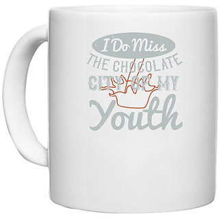                       UDNAG White Ceramic Coffee / Tea Mug 'Chocolate | I do miss the Chocolate City of my youth' Perfect for Gifting [330ml]                                              