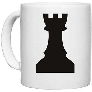                       UDNAG White Ceramic Coffee / Tea Mug 'Chess | Chess pieces 5' Perfect for Gifting [330ml]                                              