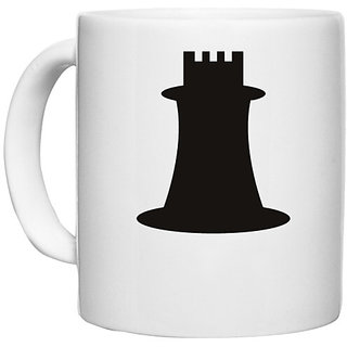                       UDNAG White Ceramic Coffee / Tea Mug 'Chess | Chess pieces 6' Perfect for Gifting [330ml]                                              