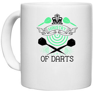                       UDNAG White Ceramic Coffee / Tea Mug 'Dart | Ministry of darts' Perfect for Gifting [330ml]                                              