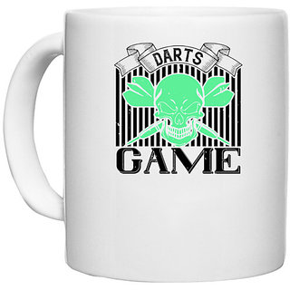                       UDNAG White Ceramic Coffee / Tea Mug 'Dart | darts game' Perfect for Gifting [330ml]                                              