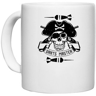                       UDNAG White Ceramic Coffee / Tea Mug 'Dart | Darts Master' Perfect for Gifting [330ml]                                              