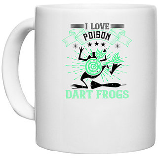                       UDNAG White Ceramic Coffee / Tea Mug 'Dart | I love poison dart frogs' Perfect for Gifting [330ml]                                              