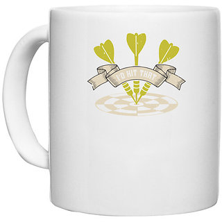                       UDNAG White Ceramic Coffee / Tea Mug 'Dart | Id Hit That' Perfect for Gifting [330ml]                                              