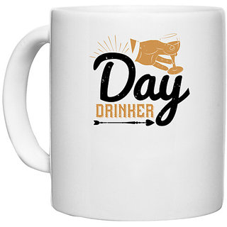                       UDNAG White Ceramic Coffee / Tea Mug 'Girls trip | day drinker' Perfect for Gifting [330ml]                                              