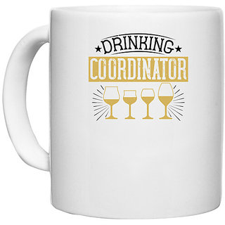                       UDNAG White Ceramic Coffee / Tea Mug 'Girls trip | drinking coordinator' Perfect for Gifting [330ml]                                              
