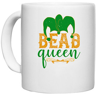                       UDNAG White Ceramic Coffee / Tea Mug 'Mardi Gras | New Orleans new me' Perfect for Gifting [330ml]                                              