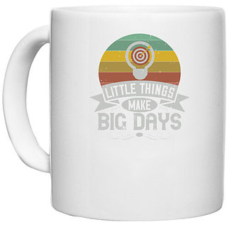                       UDNAG White Ceramic Coffee / Tea Mug 'Motivational | Little things make big days' Perfect for Gifting [330ml]                                              