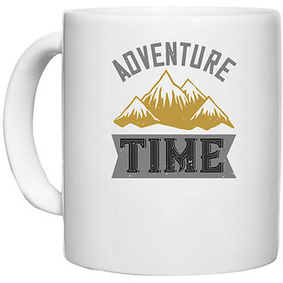                       UDNAG White Ceramic Coffee / Tea Mug 'Adventure Mountain | adventure time' Perfect for Gifting [330ml]                                              