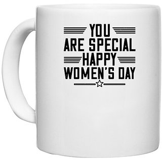                       UDNAG White Ceramic Coffee / Tea Mug 'Womens Day | You are Special Happy Women's Day' Perfect for Gifting [330ml]                                              