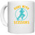 UDNAG White Ceramic Coffee / Tea Mug 'Running | run with sclssors' Perfect for Gifting [330ml]