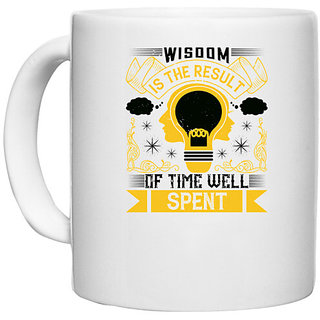                       UDNAG White Ceramic Coffee / Tea Mug 'Job | Wisdom is the result of time well spent' Perfect for Gifting [330ml]                                              