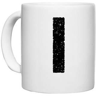                       UDNAG White Ceramic Coffee / Tea Mug 'Alphabet | I' Perfect for Gifting [330ml]                                              