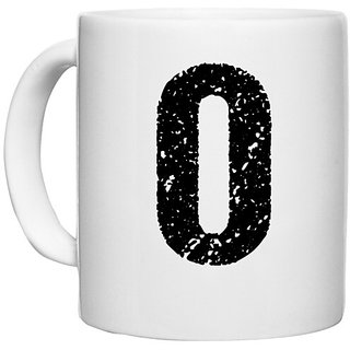                       UDNAG White Ceramic Coffee / Tea Mug 'Alphabet | O' Perfect for Gifting [330ml]                                              