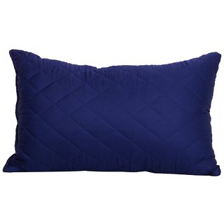                       Pisaganj  Quilted Navy Blue Microfiber Sleeping Pillow Pack of 1                                              