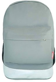 Elegant Leatherette Laptop Backpack Grey and Silver