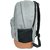 Elegant Leatherette Laptop Backpack Grey and Tan