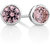 Sterling Silver Studs Earrings Pink Zircon
