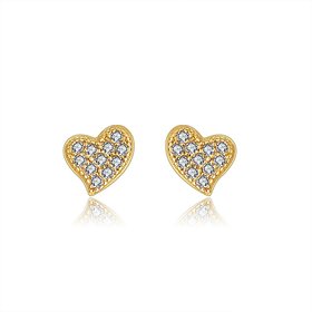 Silvero 925 sterling silver gold plated Heart shaped Earring for Girls